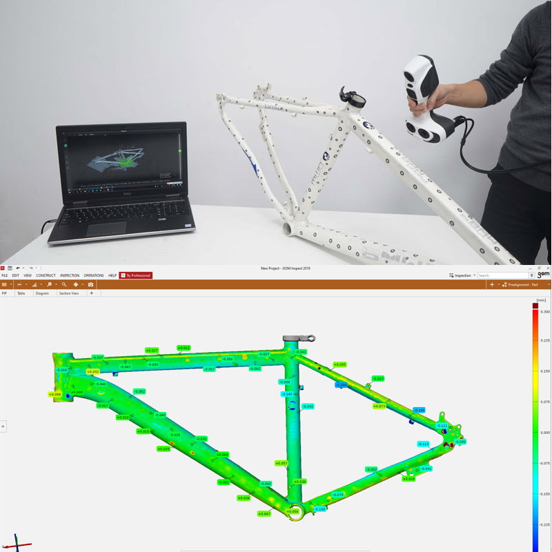 scan 3d khung xe dap-3dshape-ireal 2E